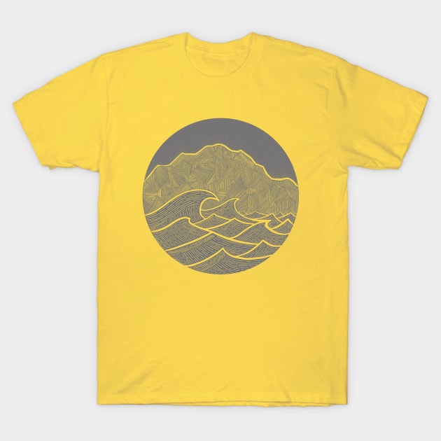 Mountain and Wave T-Shirt by jamieroberts